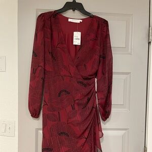 Deep burgundy midi dress